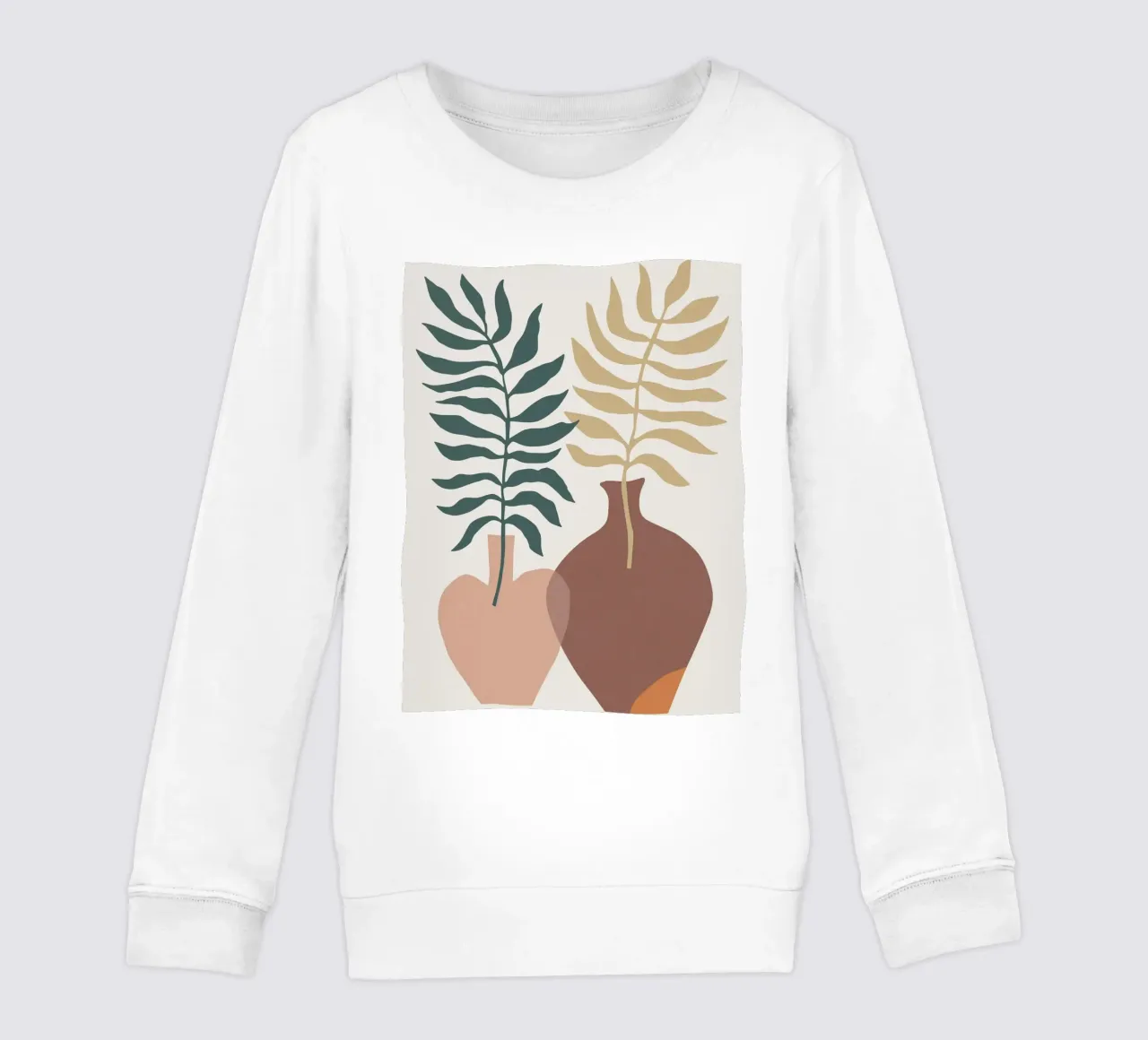 Hojas abstractas en jarrones - minimalismo moderno sudadera para niño de Whole©
