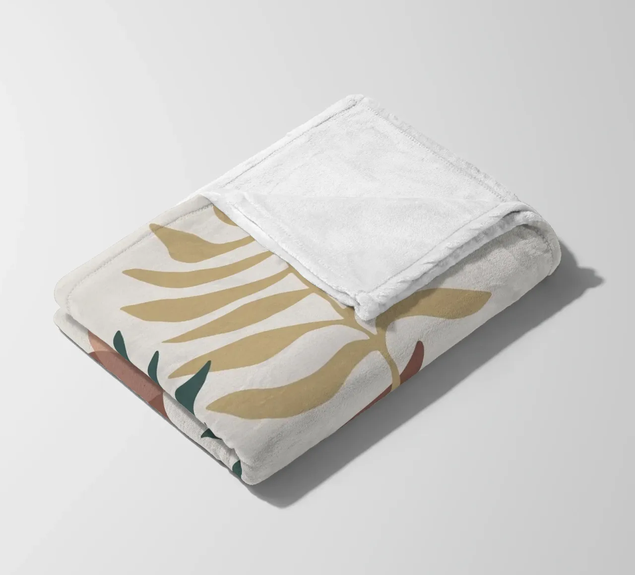 Abstract leaves in vases - modern minimalism fleece blanket by Whole©