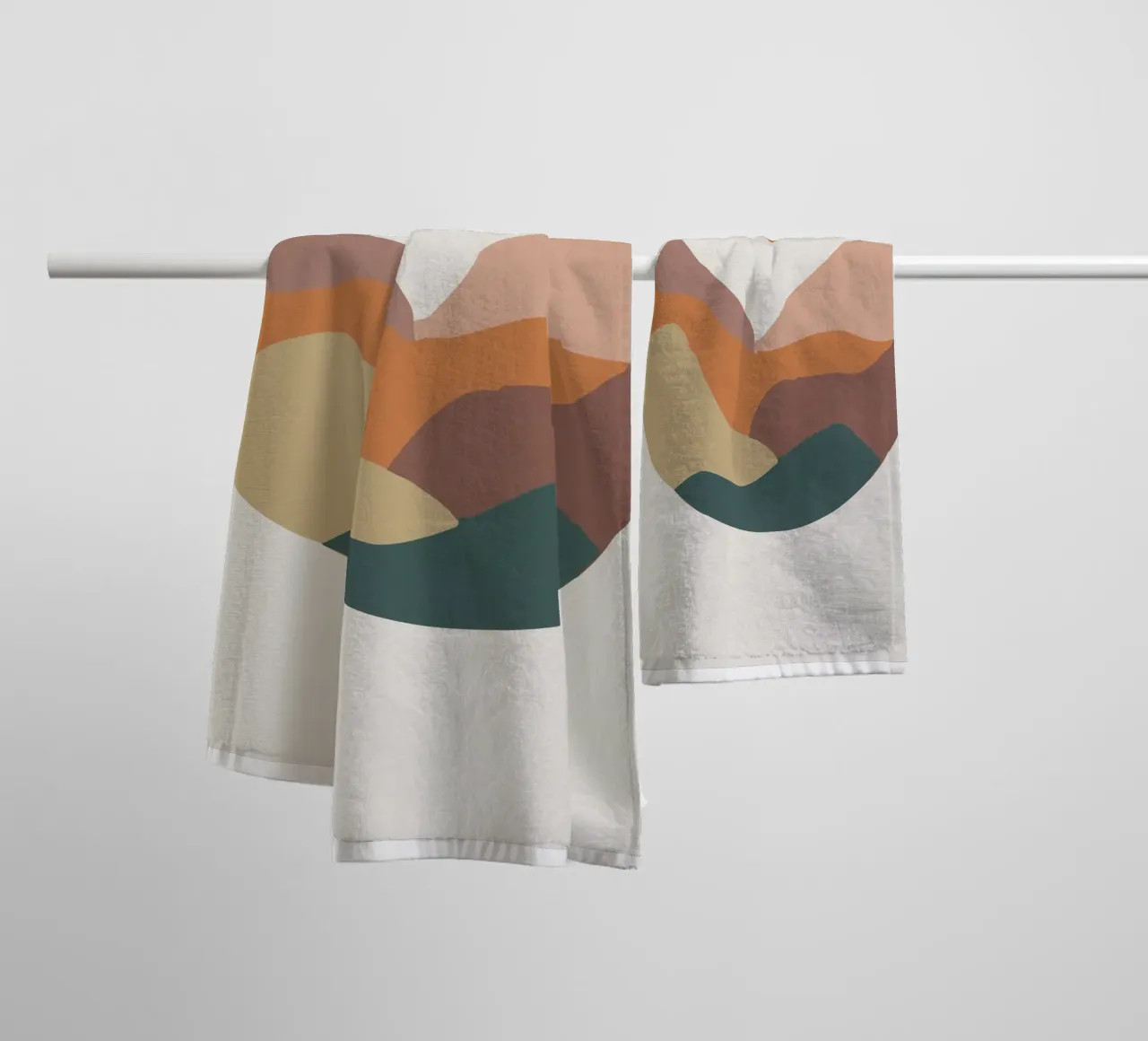 Abstract mountain landscape - Modern nature art towel by Whole©