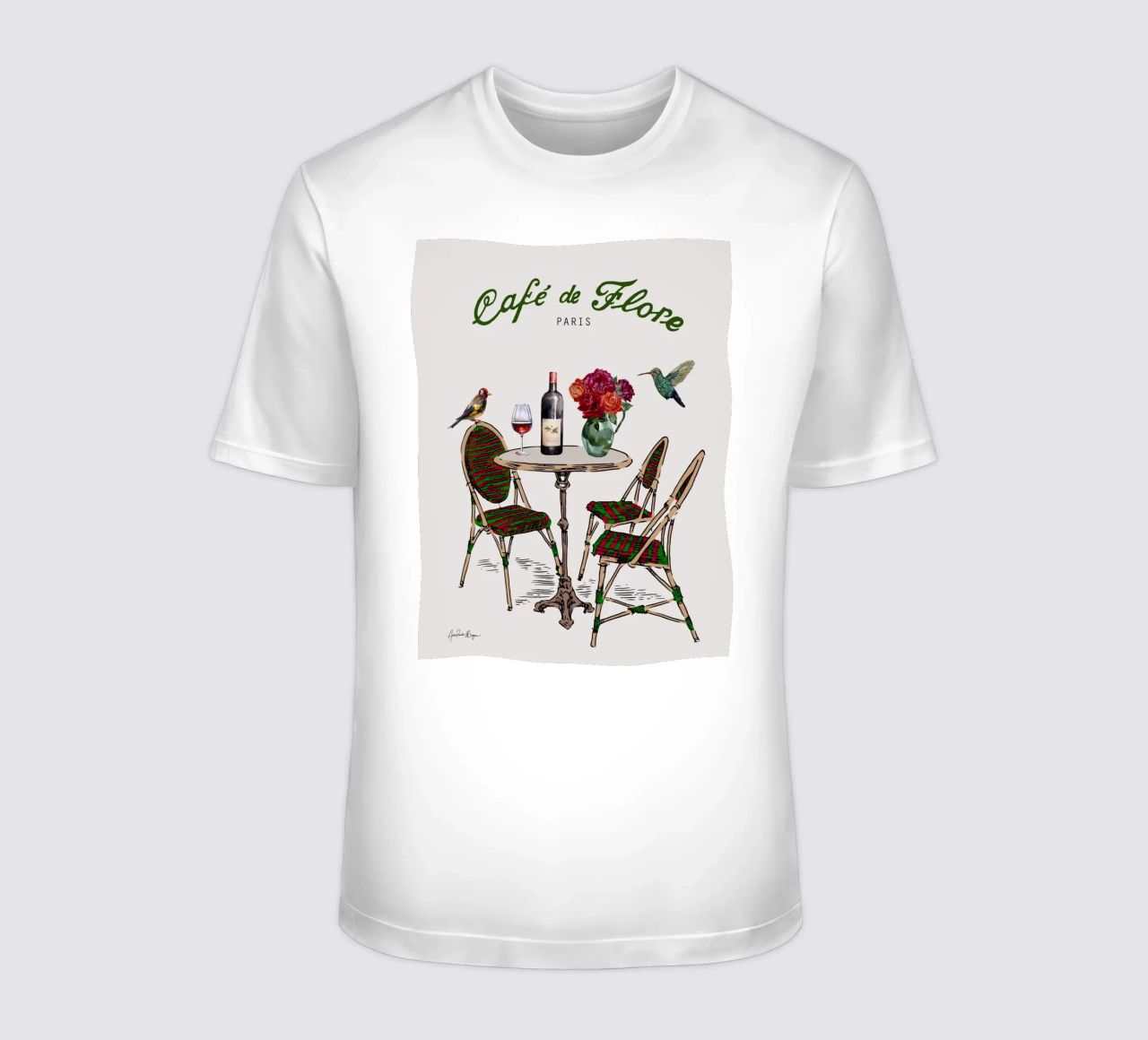 Wine time in Café de Flore t-shirt da Ana Paula Hoppe