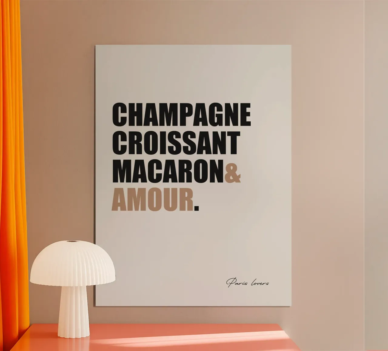 Paris Lovers poster con telaio in legno da Ana Paula Hoppe