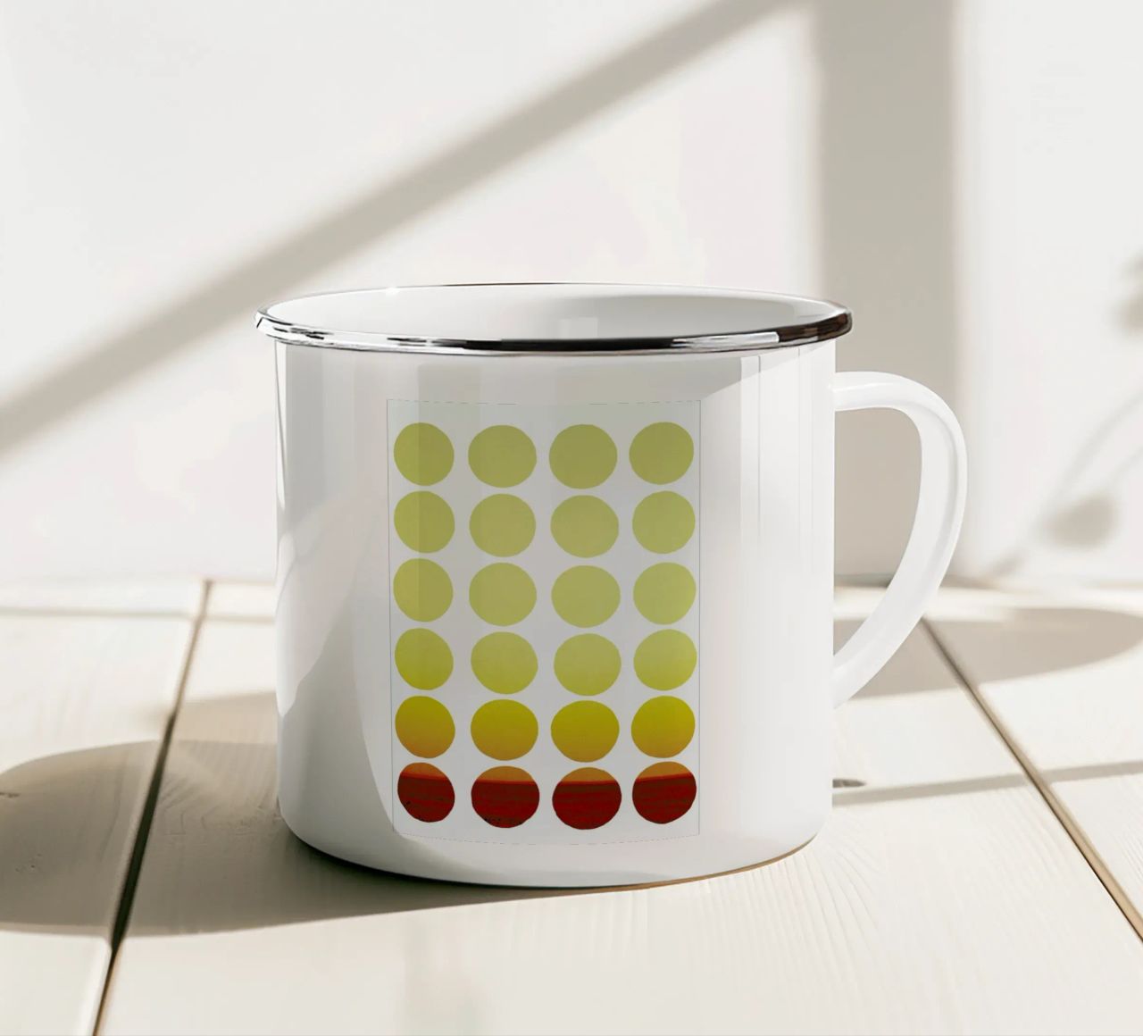 Warm dots tazza in smalto da Stoian Hitrov