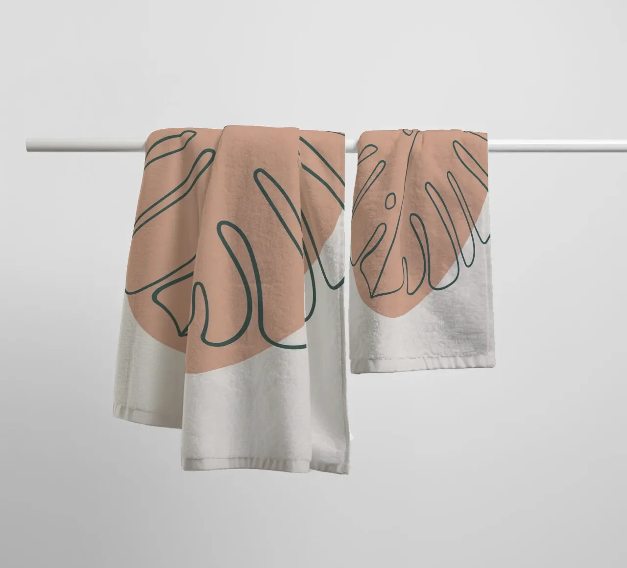 Abstract Monstera - Minimalist plant art towel by Whole©