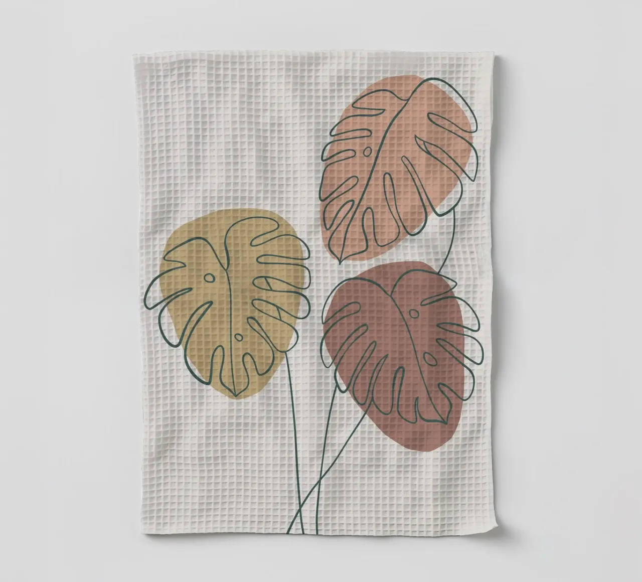 Monstera Trio – Minimalistische Pflanzenkunst Geschirrtuch von Whole©