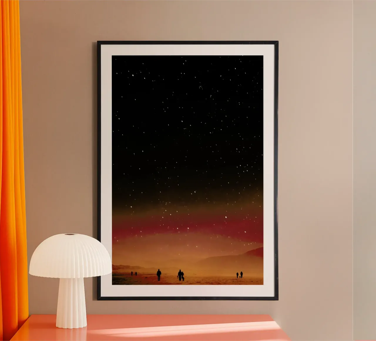 Camminare sul pianeta poster con telaio in legno da Stoian Hitrov