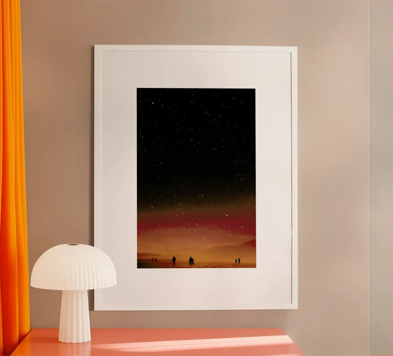 Camminare sul pianeta poster con telaio in legno da Stoian Hitrov