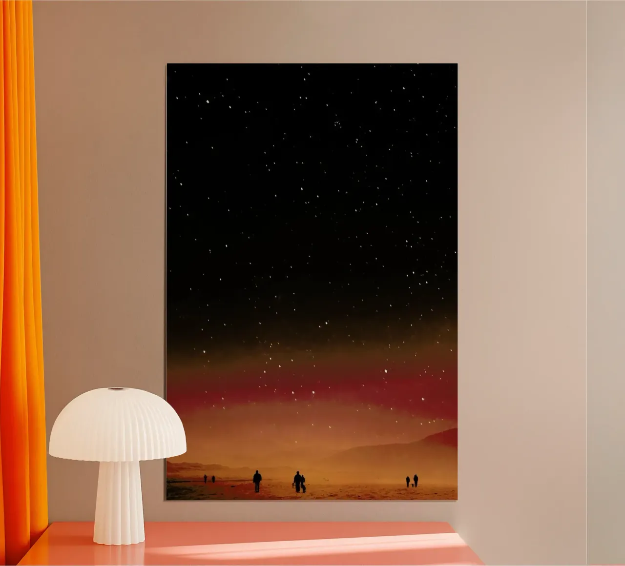Camminare sul pianeta poster con telaio in legno da Stoian Hitrov