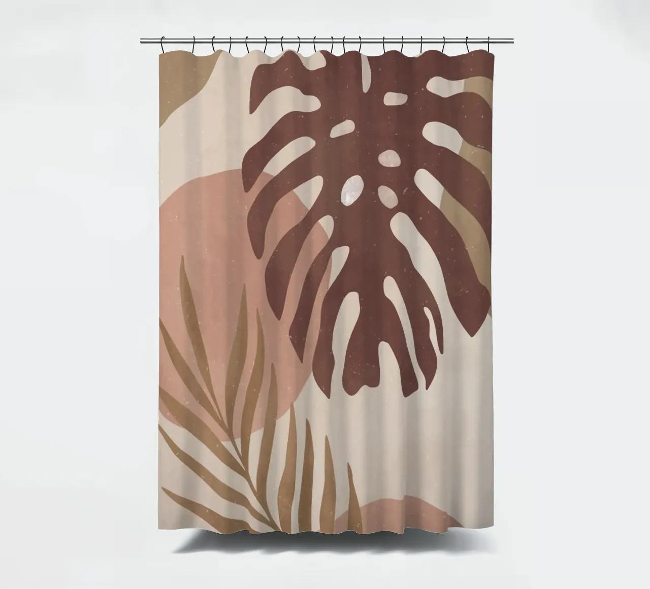 Design astratto di piante nei toni della terra - moderno e intramontabile tenda da doccia da Whole©