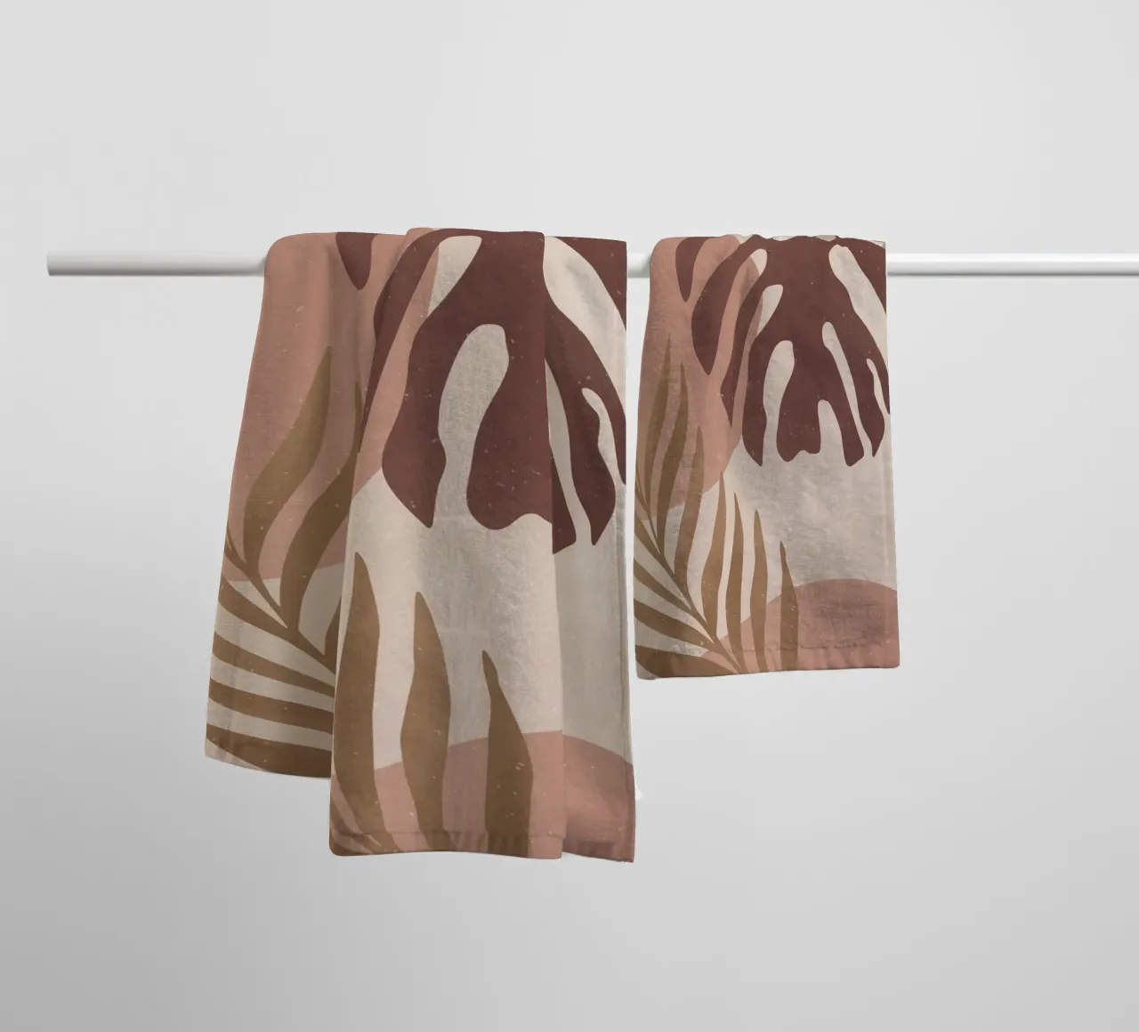 Design astratto di piante nei toni della terra - moderno e intramontabile asciugamano da bagno da Whole©