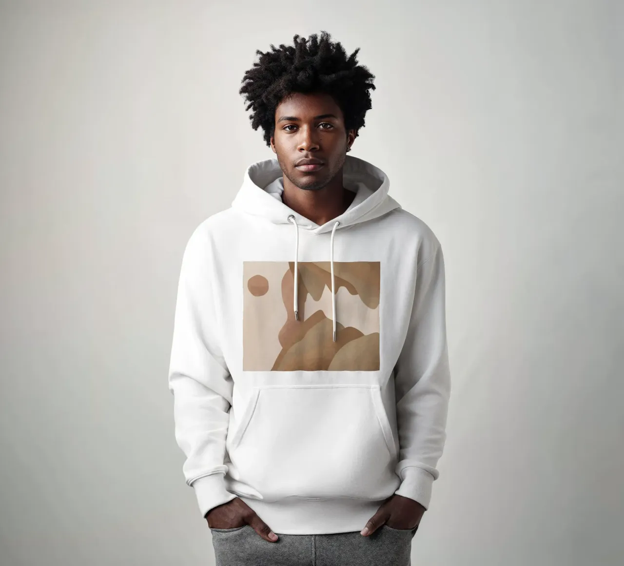 Abstract woestijnlandschap in aardetinten - Minimalistisch hoodie van Whole©