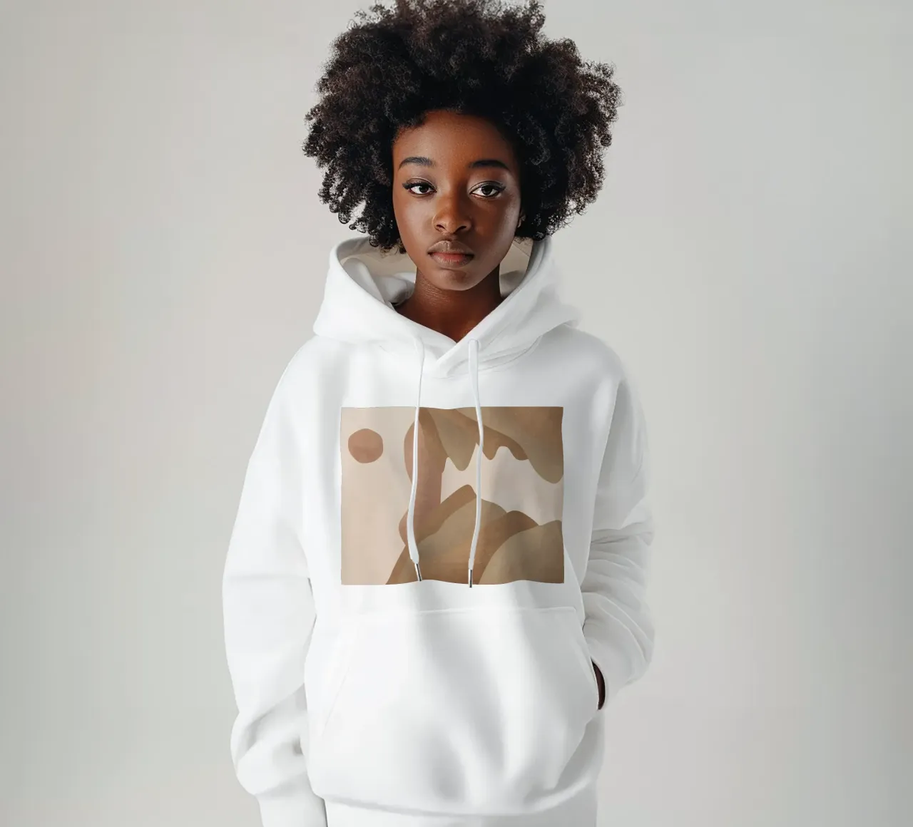 Abstract woestijnlandschap in aardetinten - Minimalistisch hoodie van Whole©