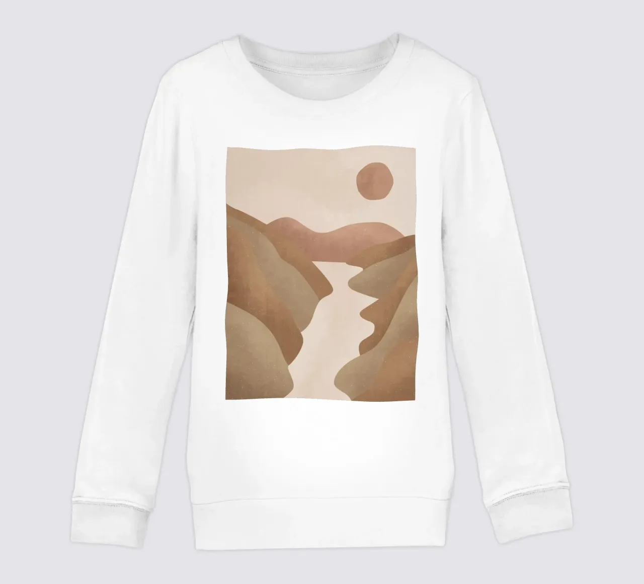 Abstract desert landscape in earth tones - Minimalist kids sweatshirt by Whole©