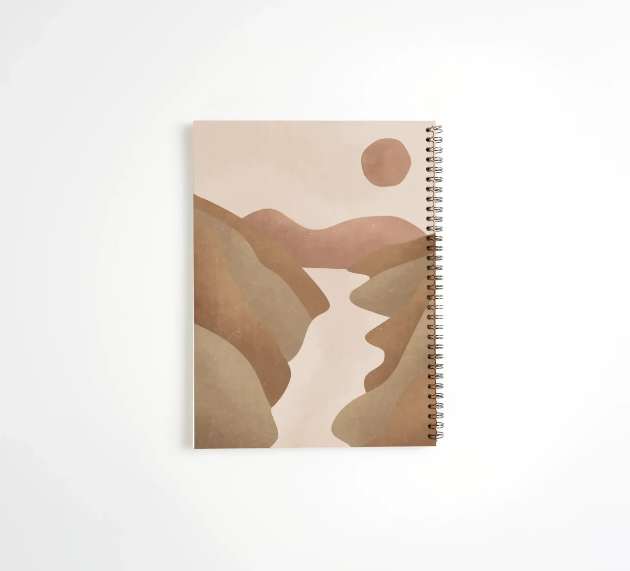 Abstract desert landscape in earth tones - Minimalist spiral notebook by Whole©