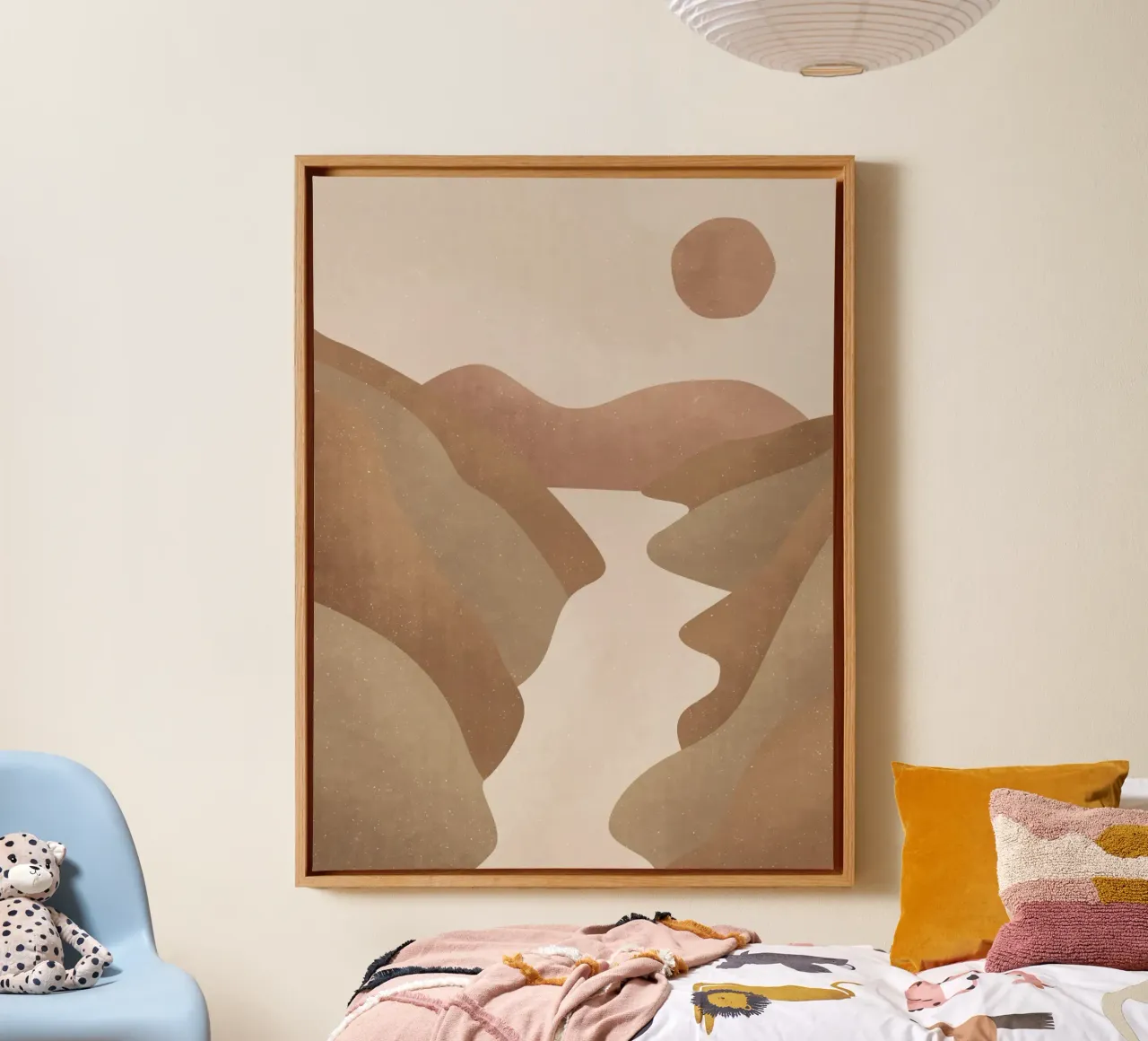 Abstract woestijnlandschap in aardetinten - Minimalistisch canvas van Whole©