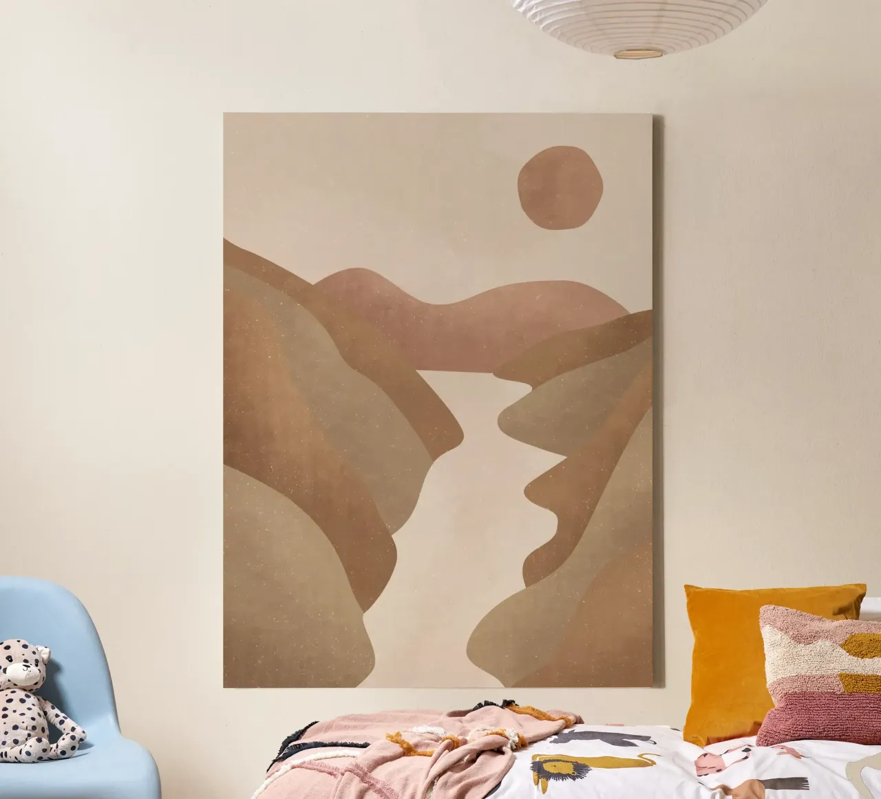 Abstract woestijnlandschap in aardetinten - Minimalistisch canvas van Whole©
