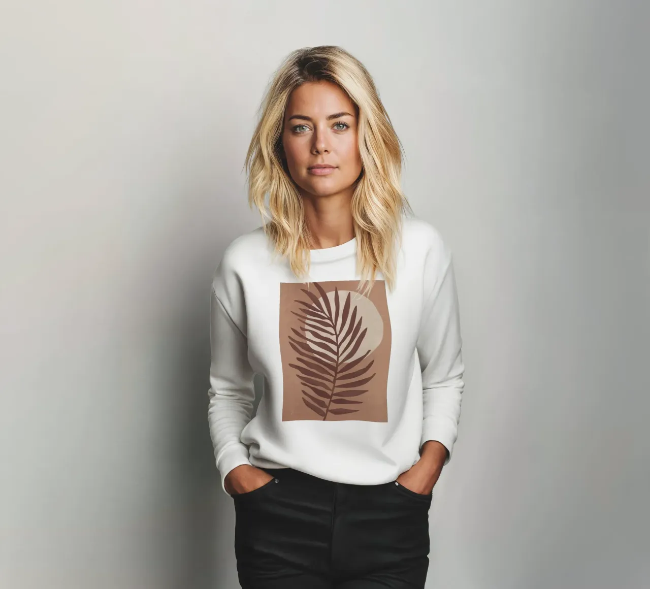 "Palm leaf in warm earth tones - nature & minimalism" sweatshirt by Whole©