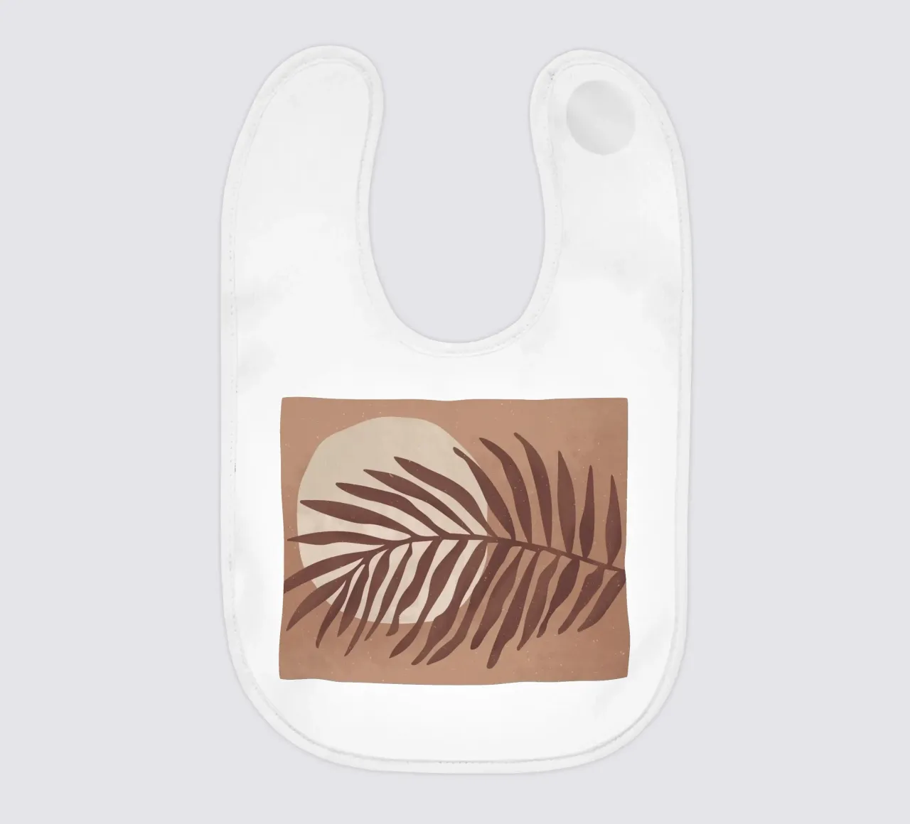 "Palm leaf in warm earth tones - nature & minimalism" baby bib by Whole©
