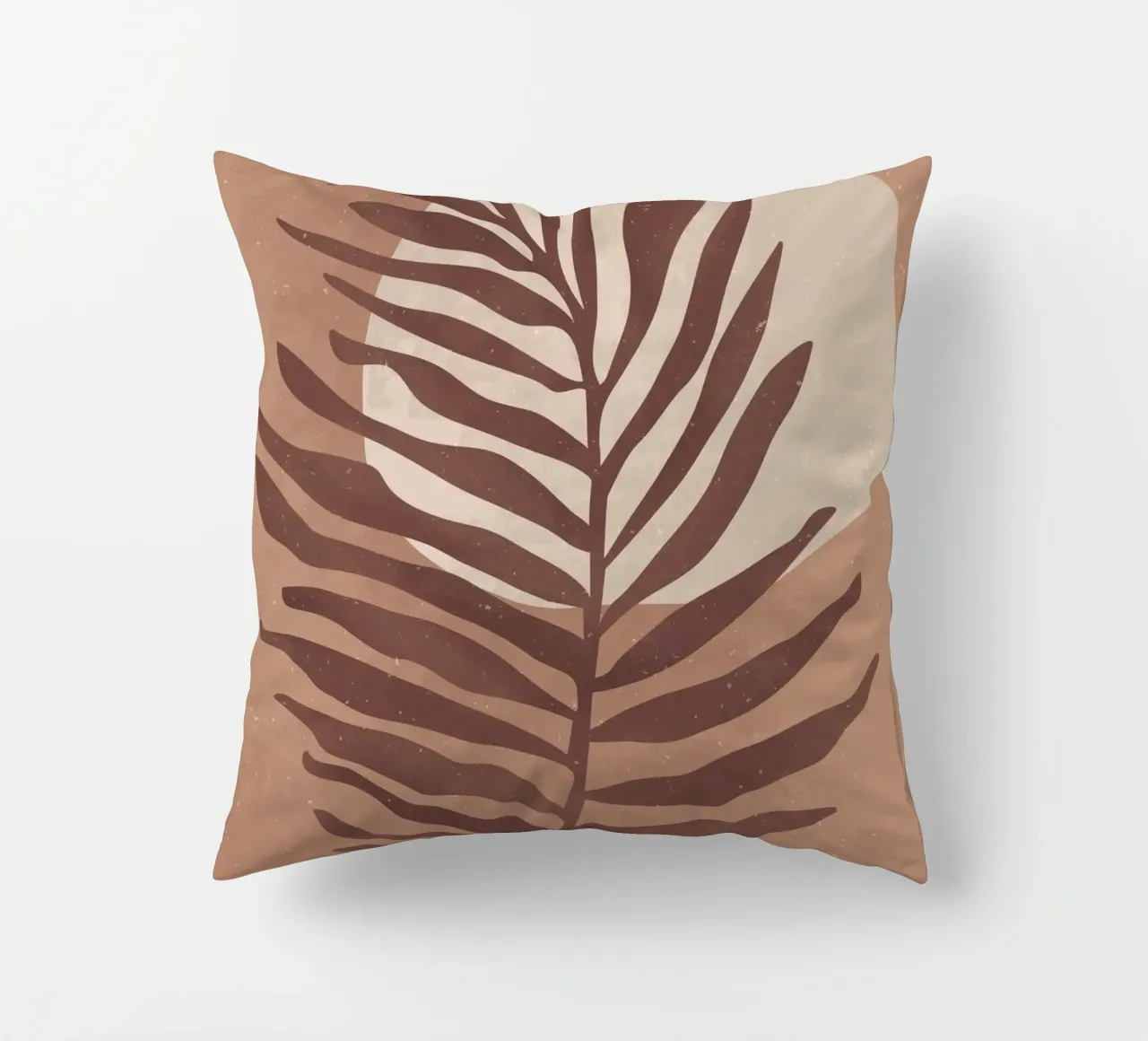 "Feuille de palmier dans des tons chauds de terre - Nature & Minimalisme" coussin de Whole©