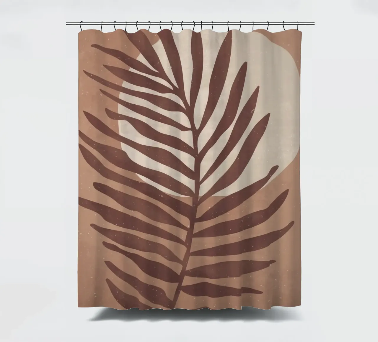 "Palmblad in warme aardetinten - natuur & minimalisme" douchegordijn van Whole©