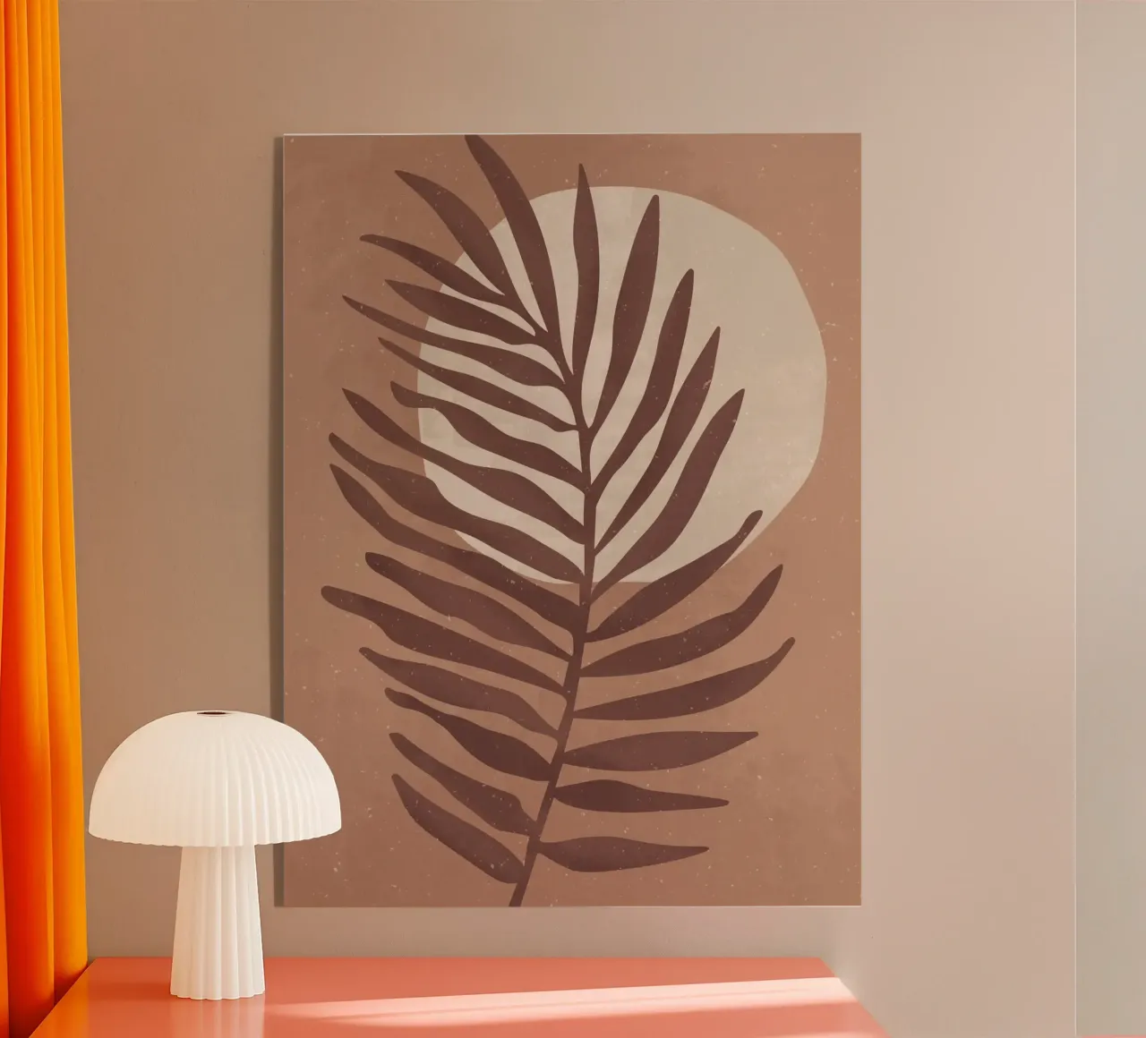 "Palm leaf in warm earth tones - nature & minimalism" acrylic glass by Whole©