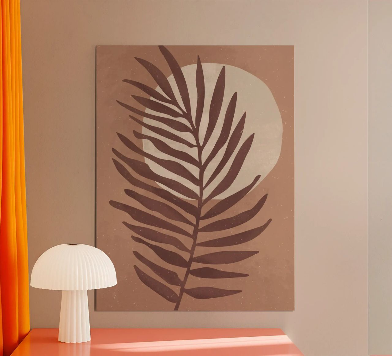"Palmenblatt in warmen Erdtönen – Natur & Minimalismus" Poster von Whole©