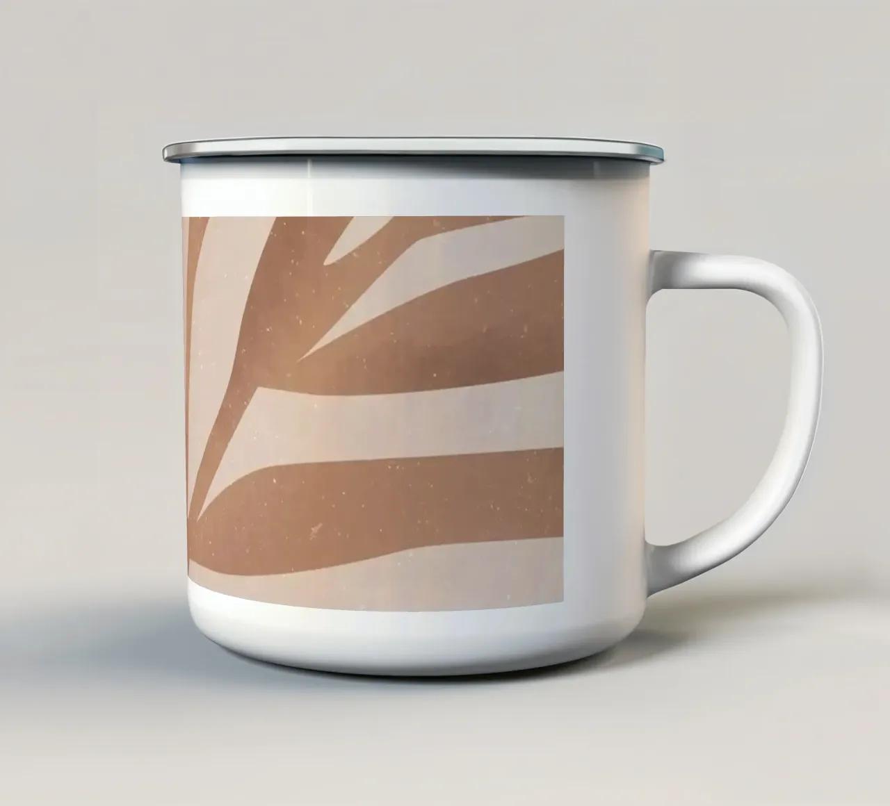 Abstract leaf pattern in earthy tones Nature design for the home enamel mug by Whole©