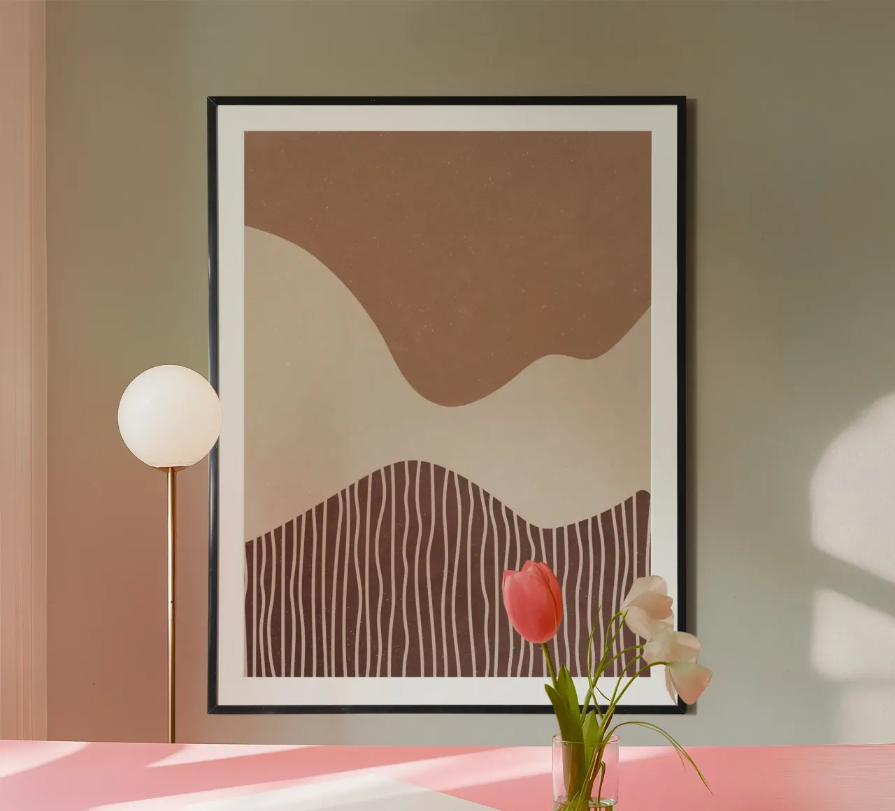 Abstract landschap in aardetinten | Modern natuurontwerp poster van Whole©