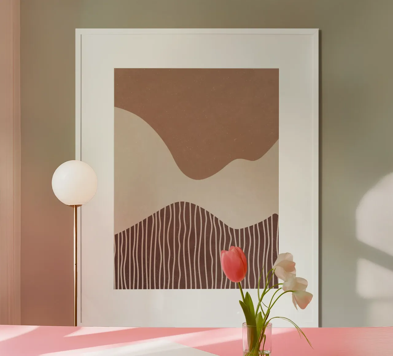 Abstract landschap in aardetinten | Modern natuurontwerp poster van Whole©