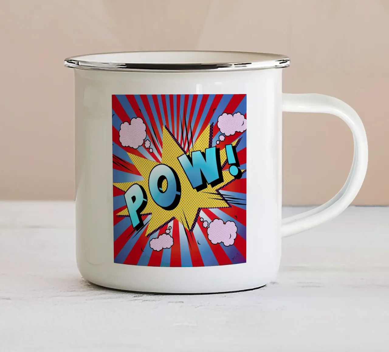 Pow 5 taza de esmalte de Mark Ashkenazi