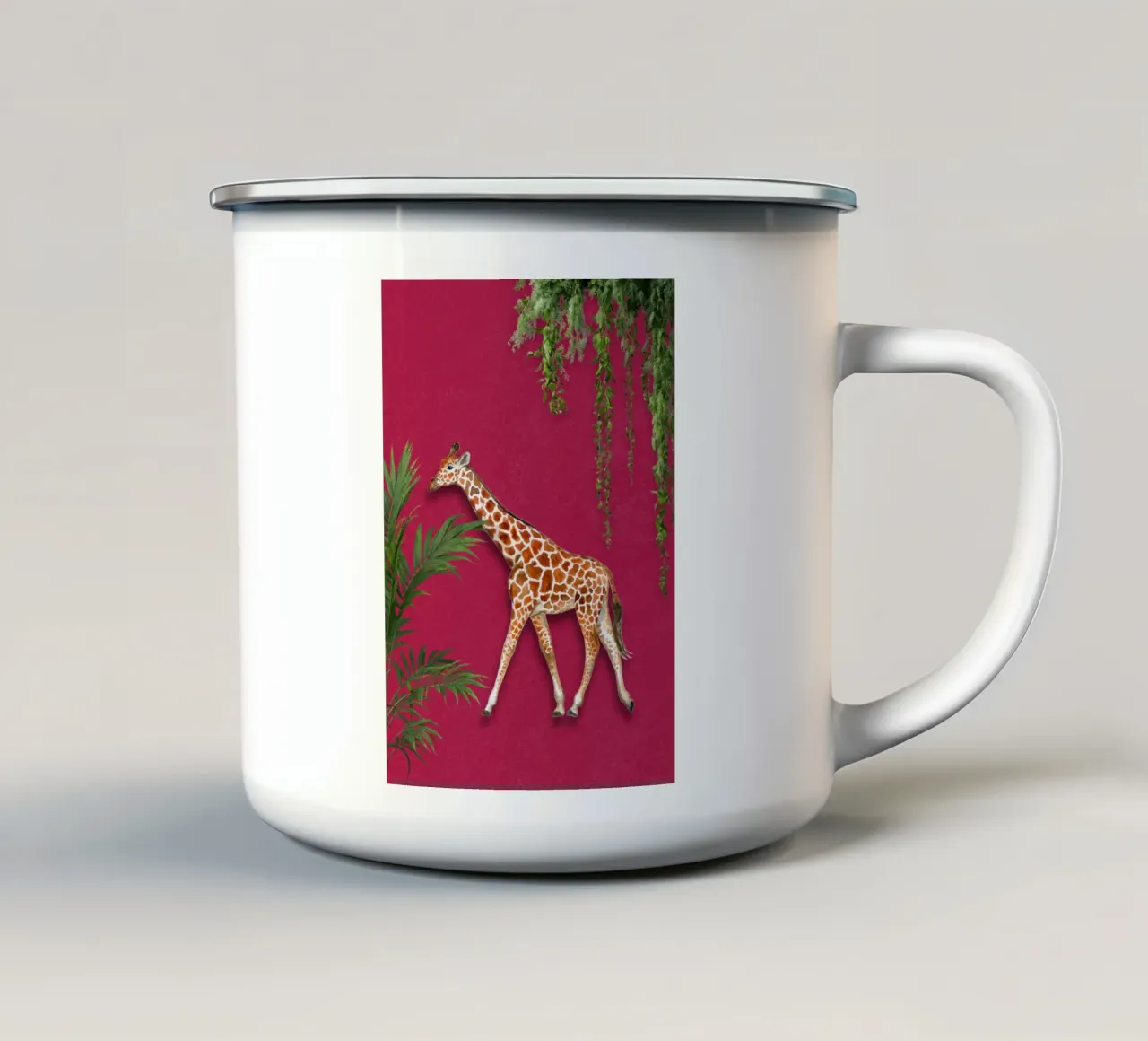 Gigante gentile in rosa tazza in smalto da DesignArt