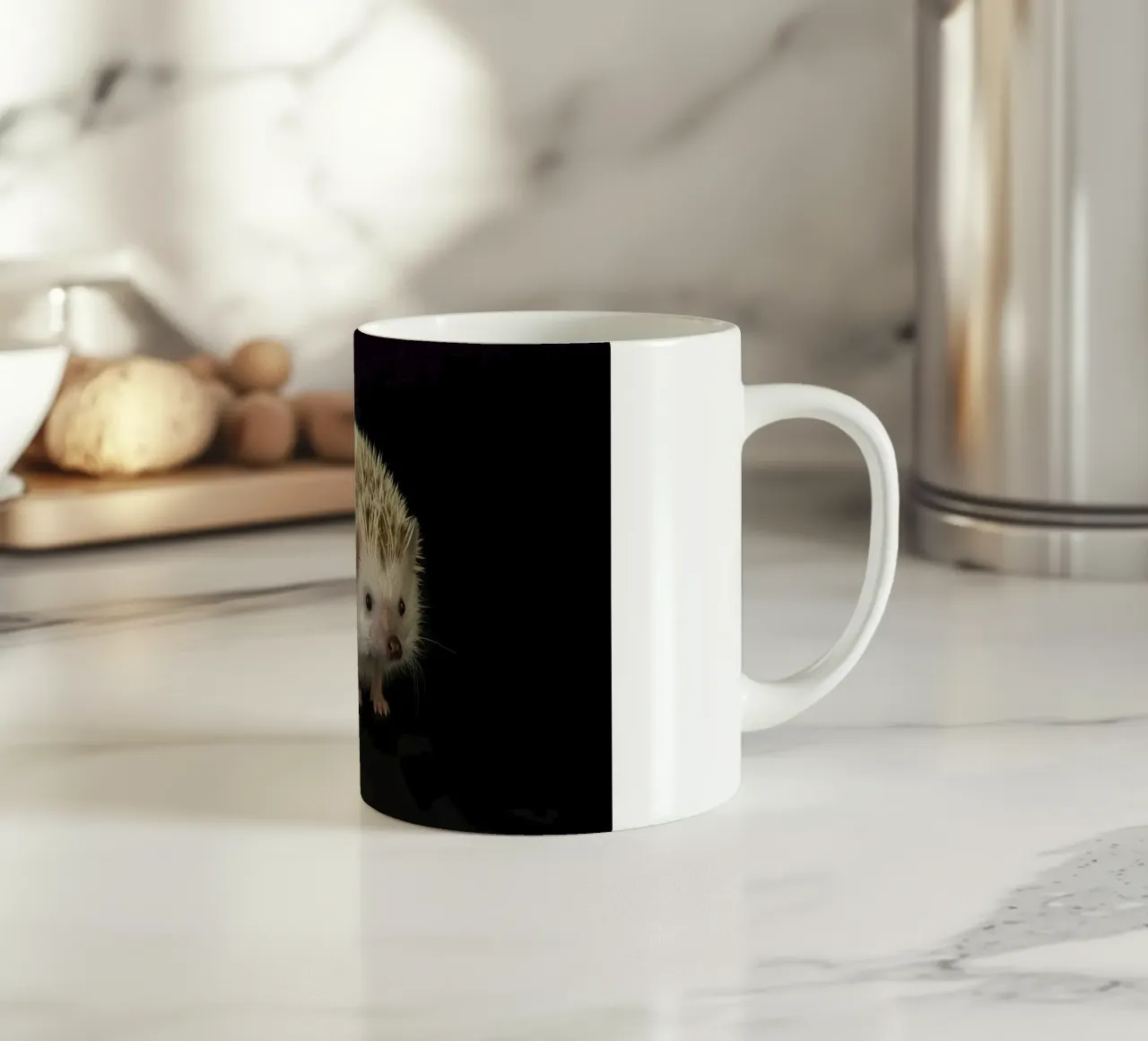 Riccio bianco tazza in ceramica da Curious Collections by Marielle Leenders
