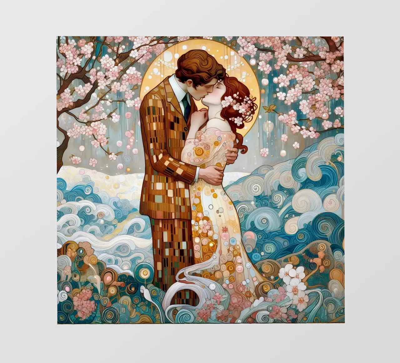 Lovers in Spring pellicola backlit da Art-Nouveau-Dsg