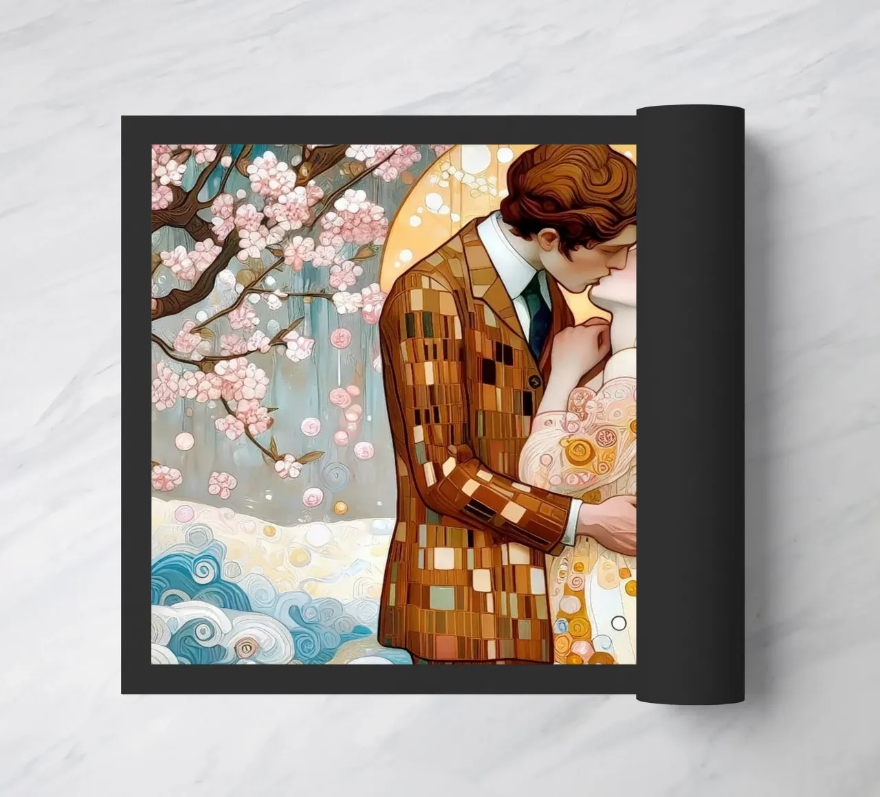Lovers in Spring felpudo de Art-Nouveau-Dsg
