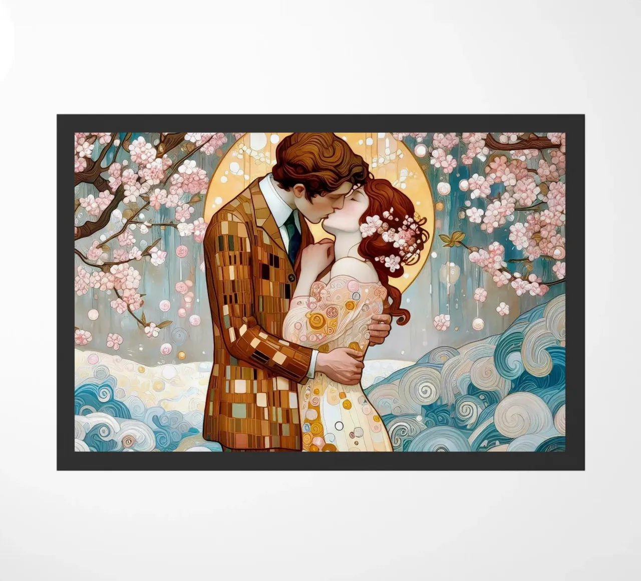 Lovers in Spring felpudo de Art-Nouveau-Dsg