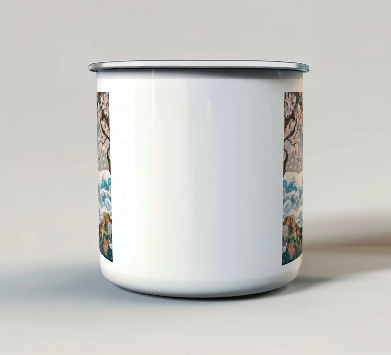 Lovers in Spring tazza in smalto da Art-Nouveau-Dsg