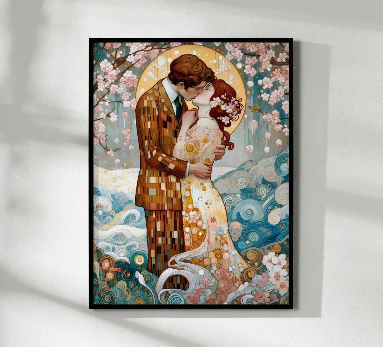 Lovers in Spring carta hahnemühle da Art-Nouveau-Dsg