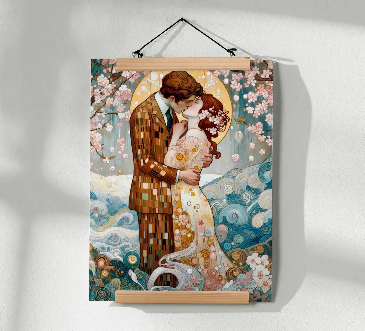Lovers in Spring carta hahnemühle da Art-Nouveau-Dsg