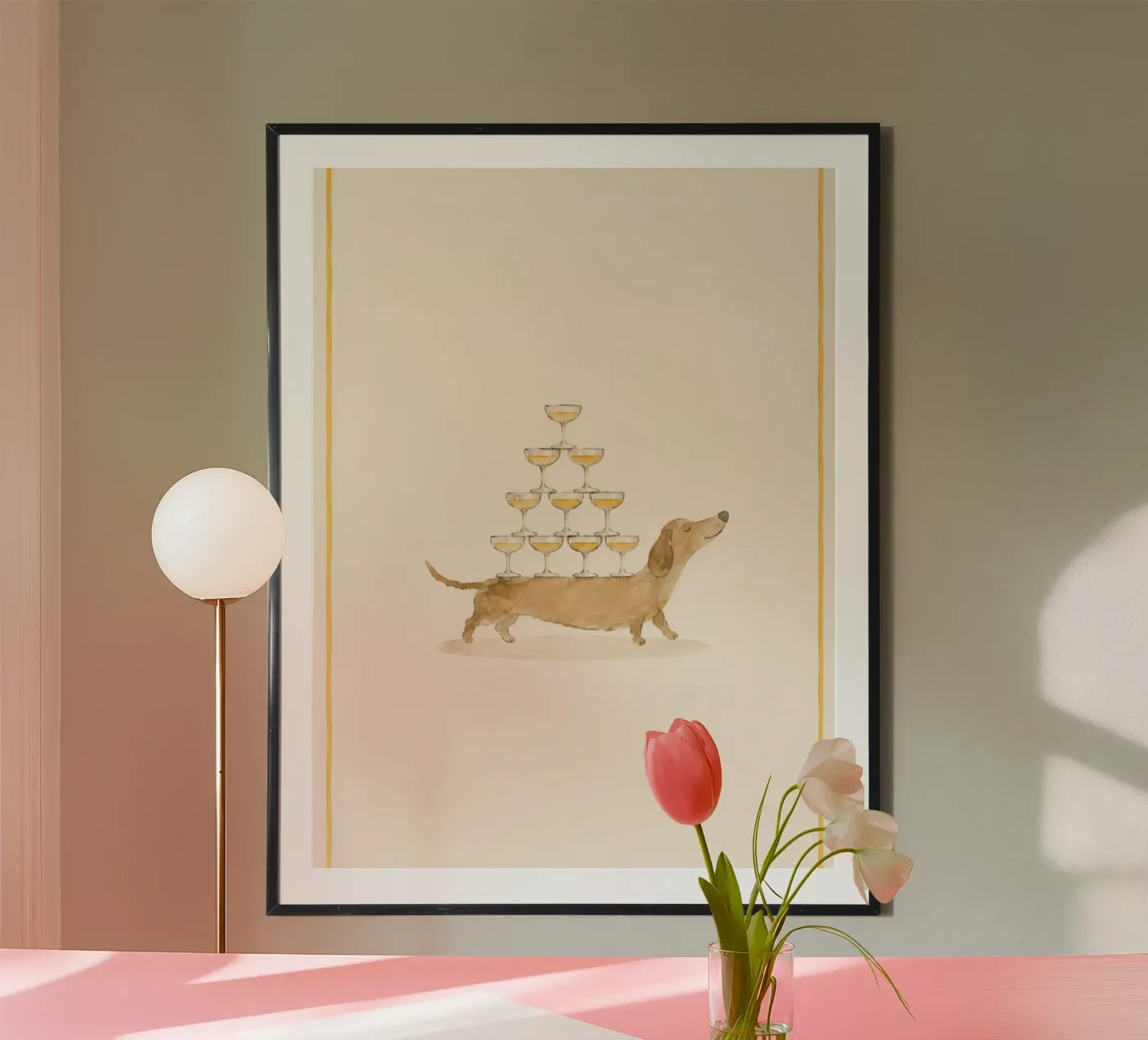 Dachshund with Drinks poster da Sunday Mood