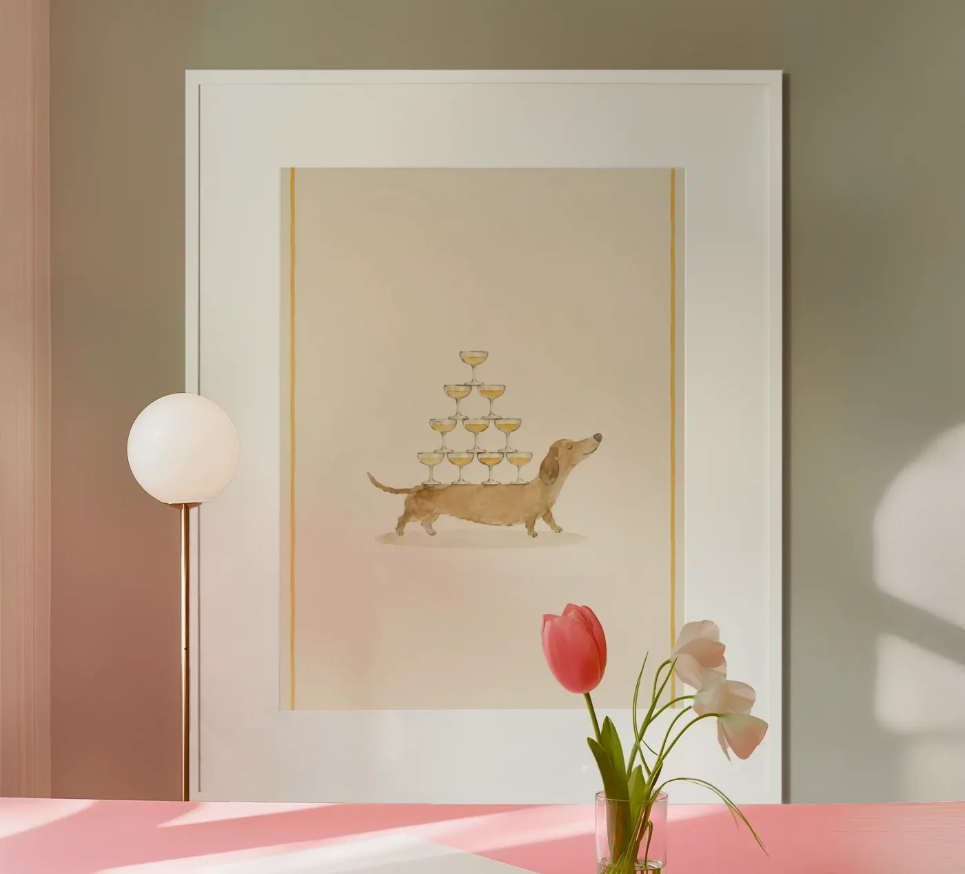 Dachshund with Drinks poster da Sunday Mood