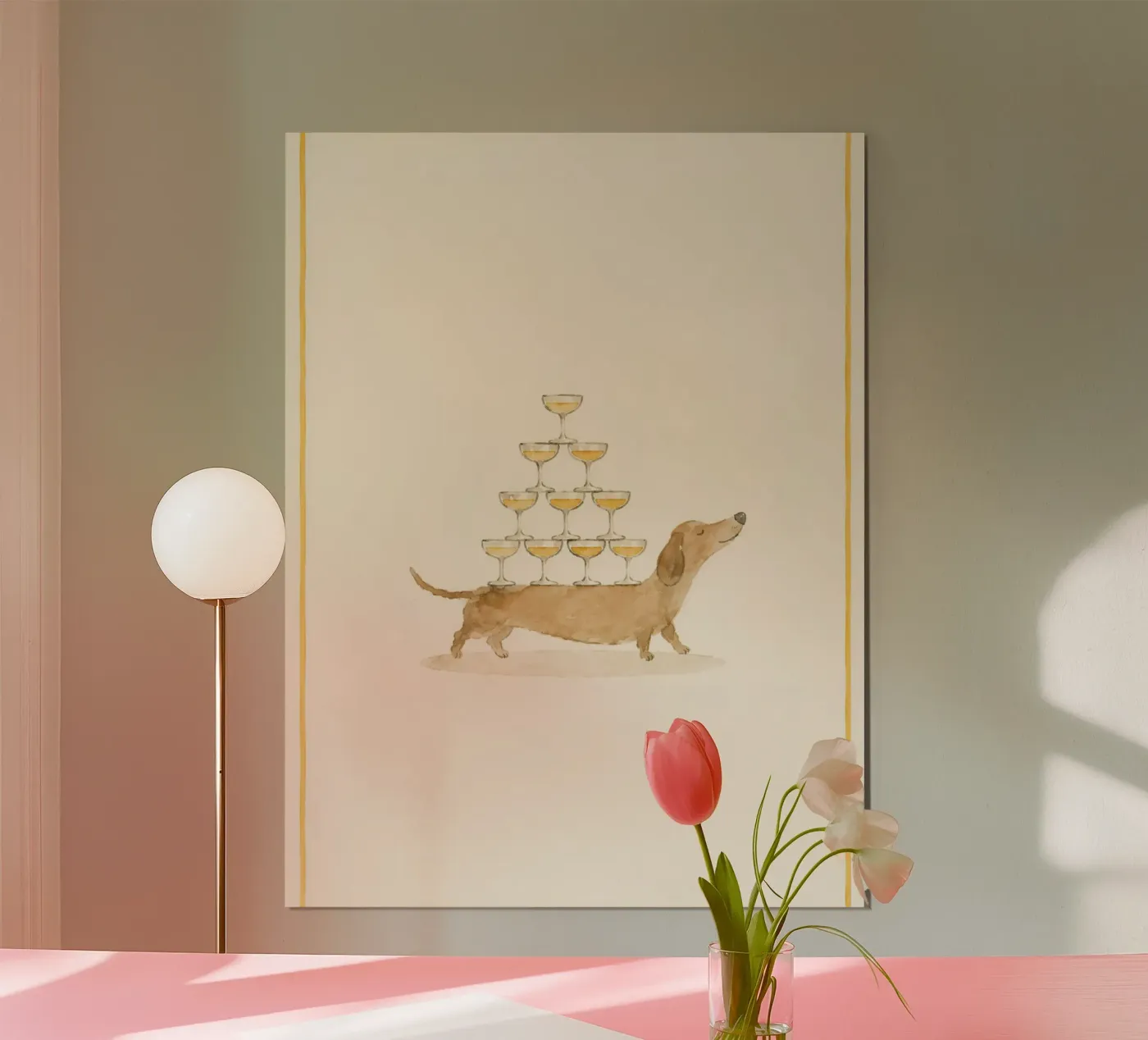 Dachshund with Drinks poster da Sunday Mood