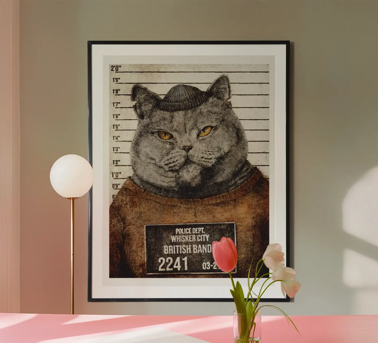 British Bandit poster con telaio in legno da mikekoubou