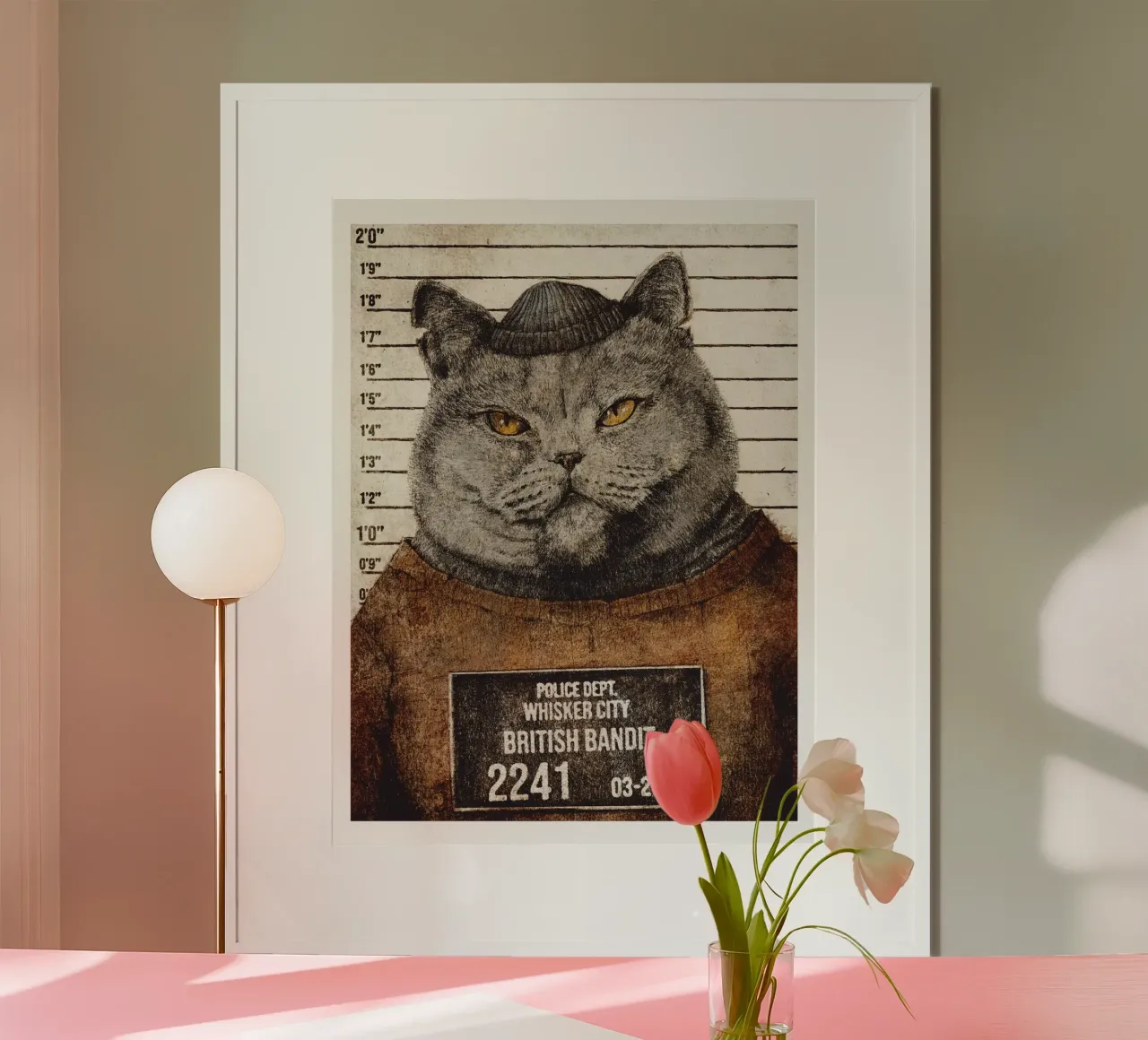 British Bandit poster con telaio in legno da mikekoubou