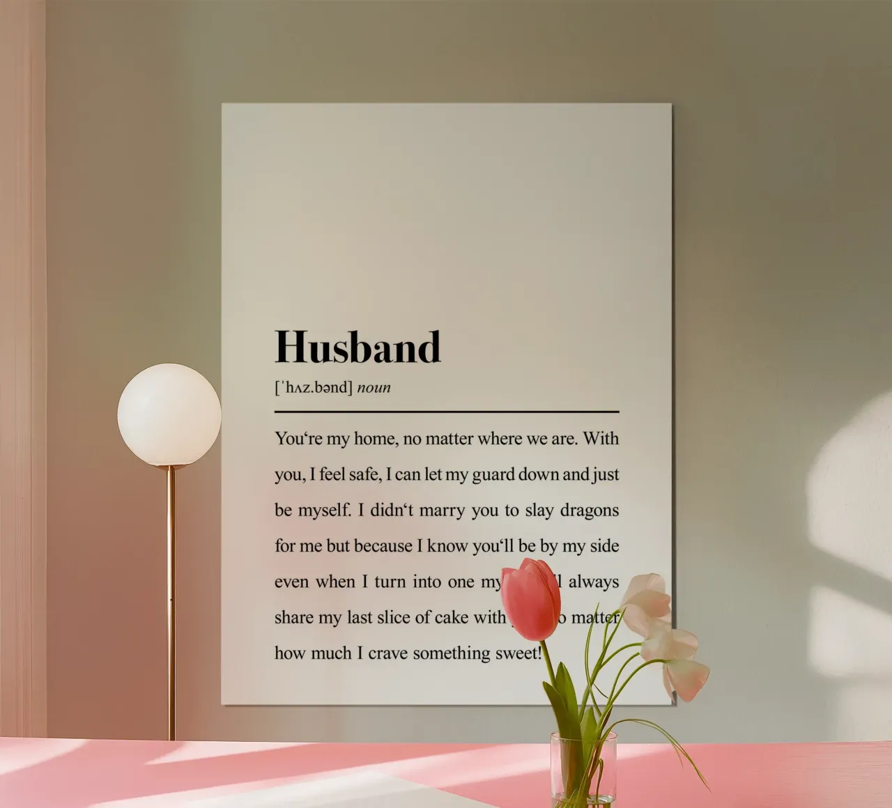 Citazione del marito: Stile dizionario poster con telaio in alluminio da Pulse of Art