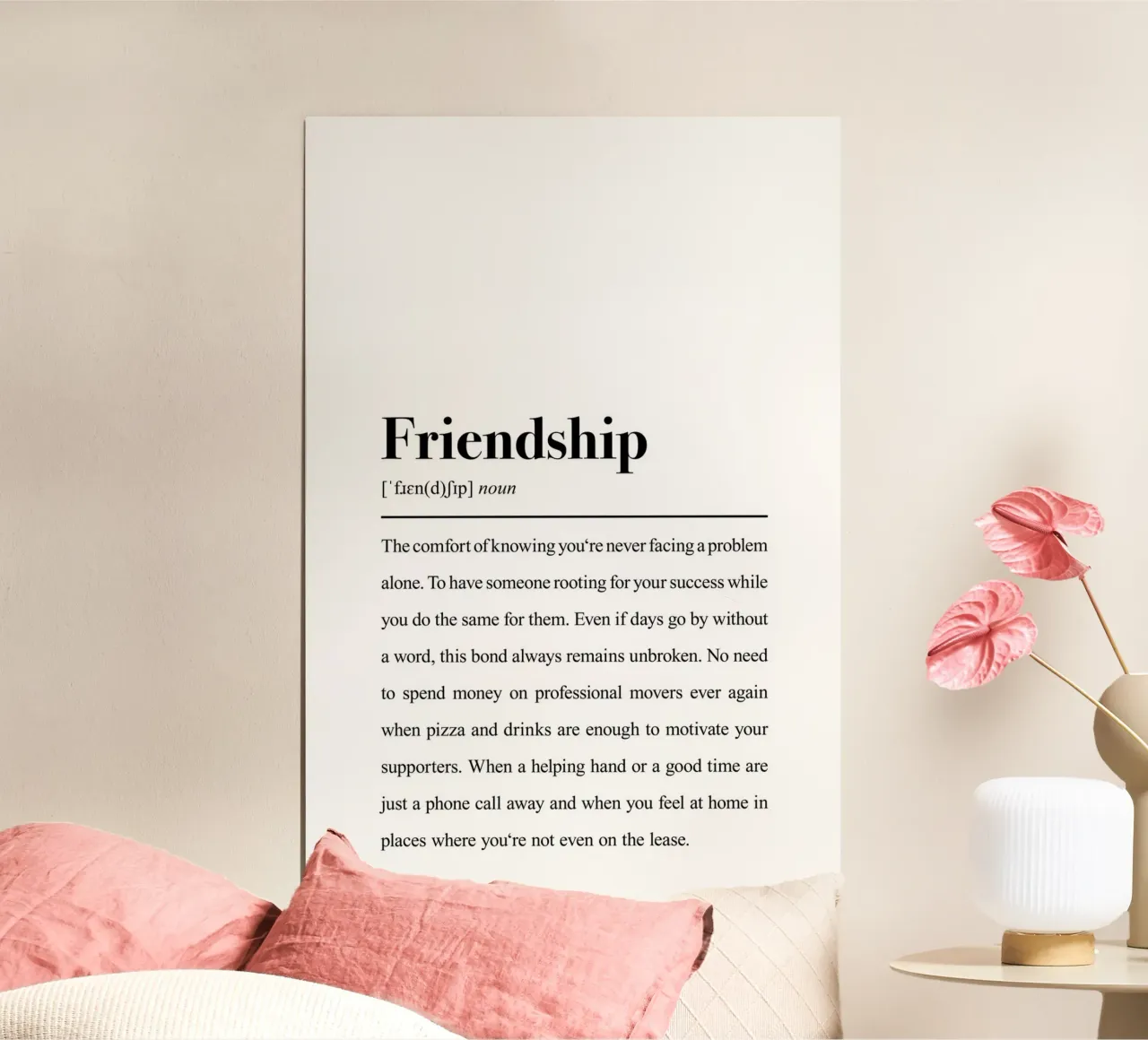 Citation sur l'amitié : Définition du dictionnaire Imprimer poster de Pulse of Art