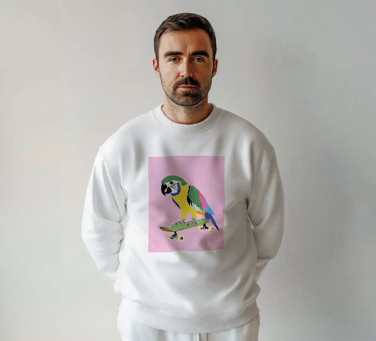 Pappagallo su skateboard felpa da Carinaprint