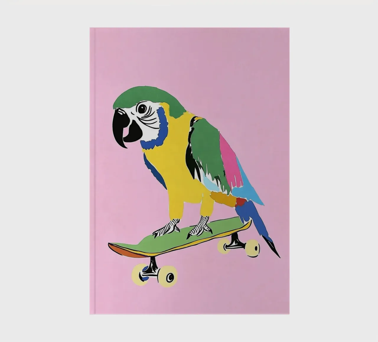 Parrot on skateboard notebook by Carinaprint