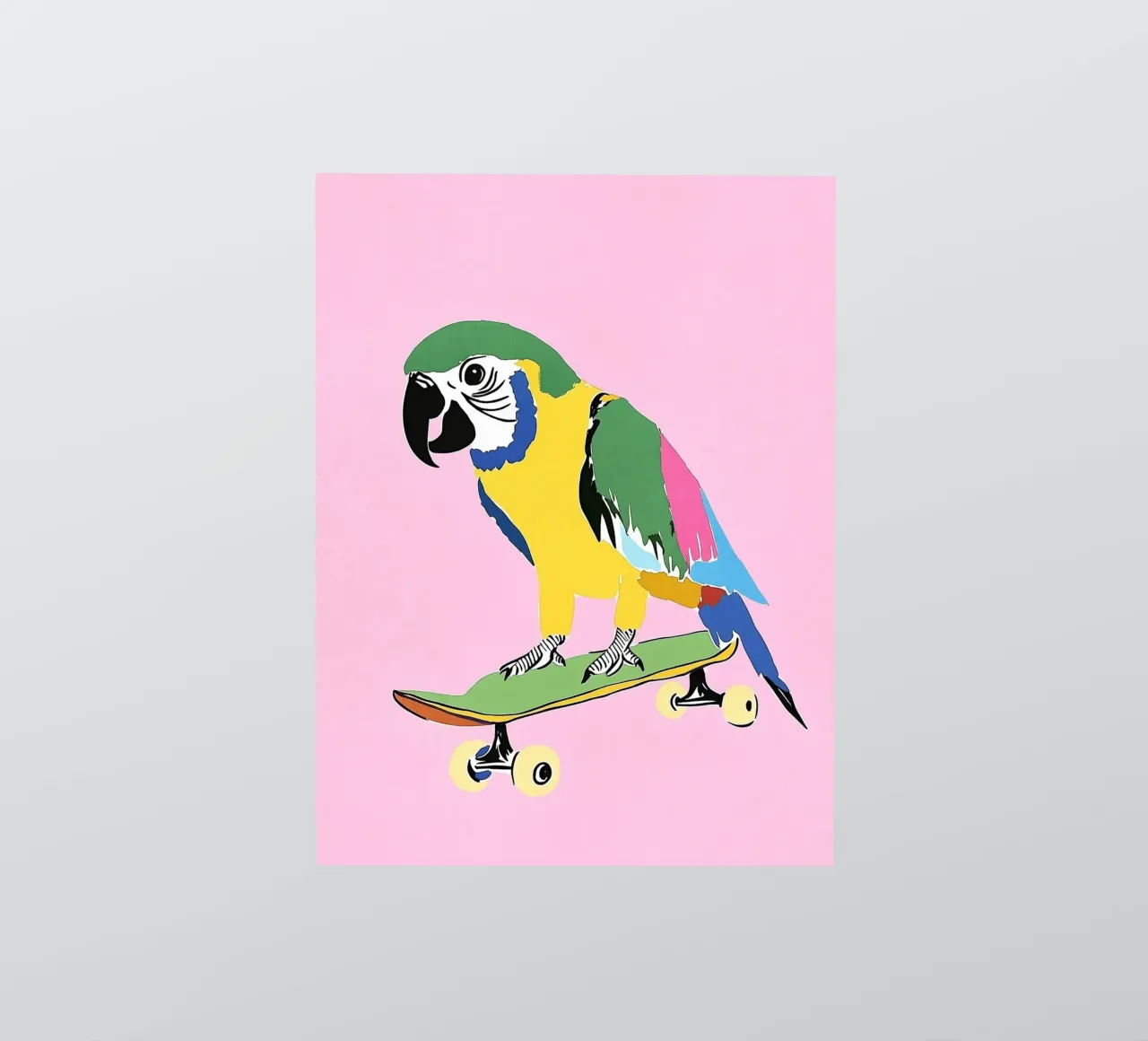 Parrot on skateboard sticker by Carinaprint