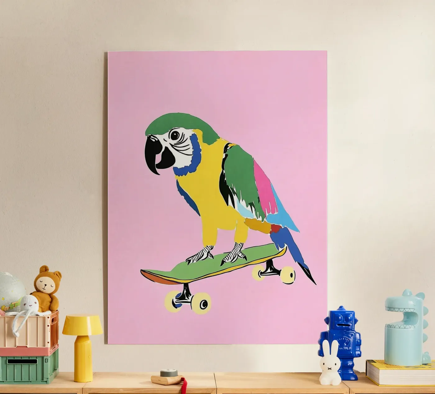 Pappagallo su skateboard plexiglass da Carinaprint