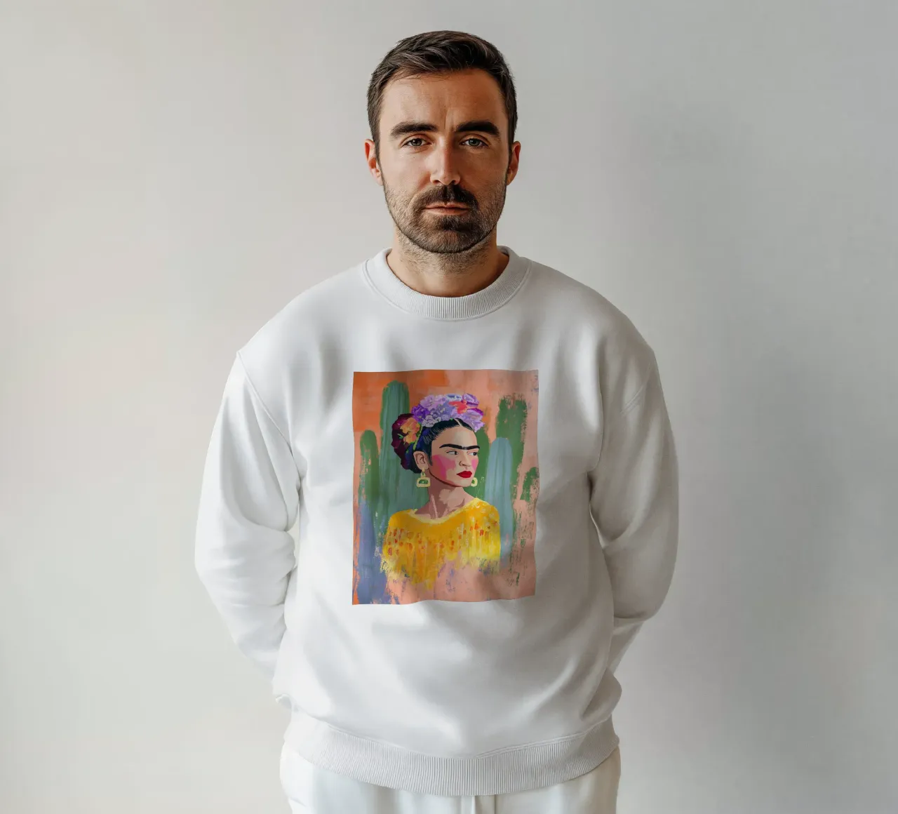 Kahlo e i cactus felpa da Carinaprint