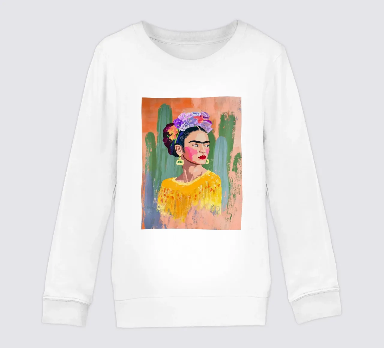 Kahlo e i cactus felpa bambino da Carinaprint